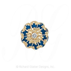 GS037 D/S - 14 Karat Gold Slide with Diamond center and Sapphire accents 